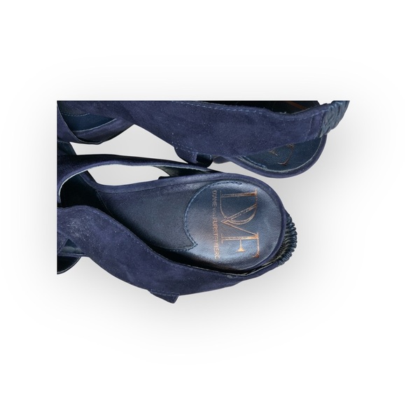 Diane Von Furstenberg navy suede sling back heel 8 1/2 - Picture 4 of 4